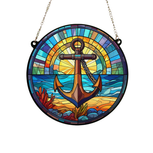 Anchor Stained Glass Effect Suncatcher